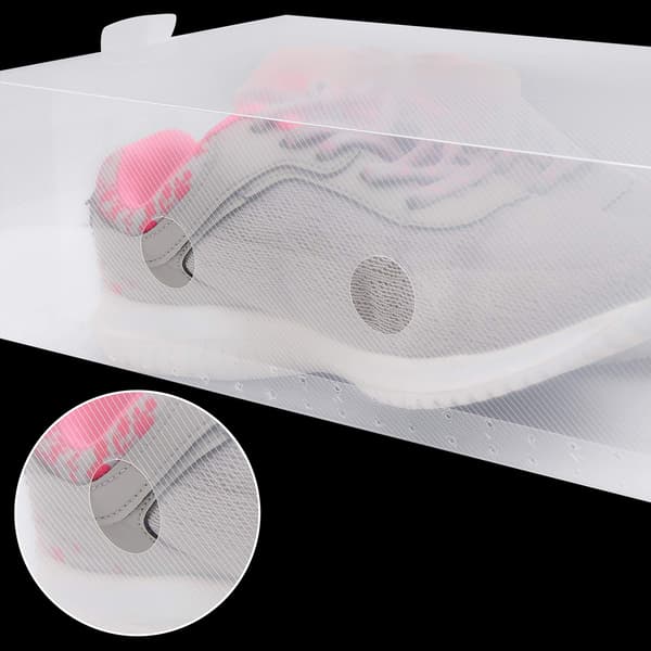 Shoe box transparent plastic storage box shoes (20 pcs) women's, men's, children's shoe boxes stackable, foldable, corrugated shoe storage