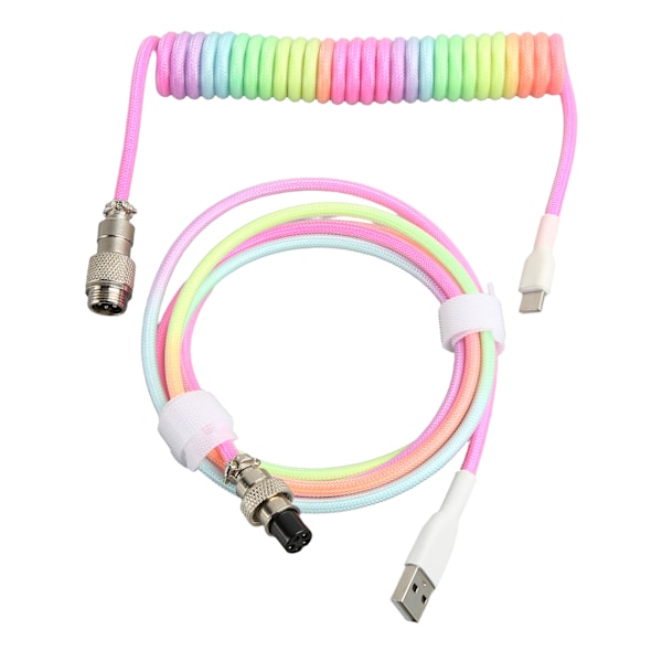 Gaming Keyboard Kabel Nylon Typ C till USB Dubbelmantlad Mekaniskt Tangentbordskabel 3m Färgstark