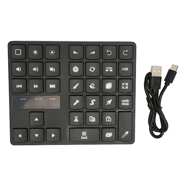 35 Tasters Numerisk Tastatur Stabil Tilkobling Driverfri Bluetooth-tilkobling Tegnetastatur med 4 Myke Gummiputer for Hjemmekontor