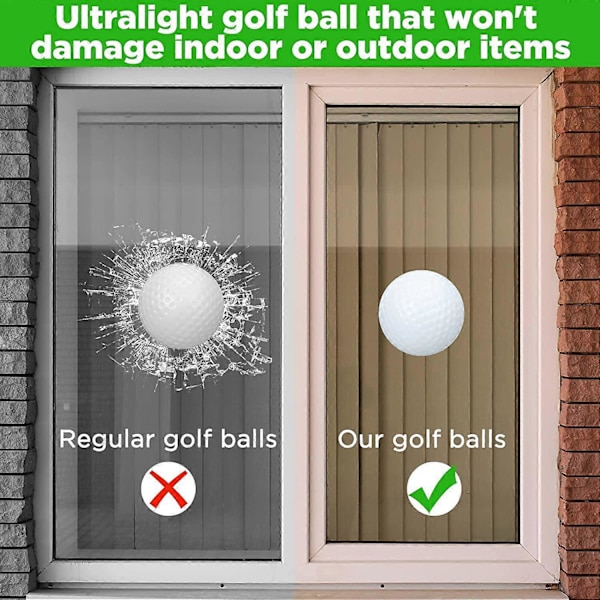 【BEMS】100 stk. golfbolde, hule golfbolde, træningsgolfbolde med netposer, kompatible med træning White