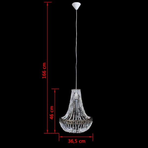 vidaXL Krystall lysekrone 36,5 x 46 cm Transparent transparent