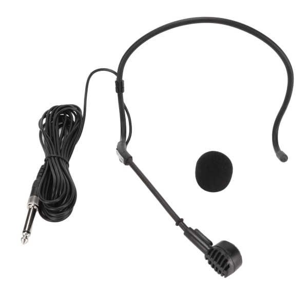 6,35 mm ørekrokmikrofon Ergonomisk dynamisk 16,4 fot kablet hodesettmikrofon for karaokehøyttalere Forsterkere Undervisning ++