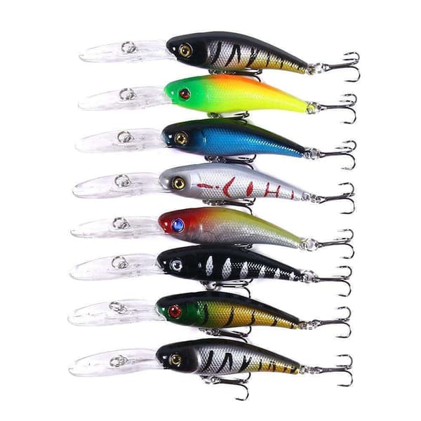 43-pak fiskewobbler, Minnow mixed multifärg multicolor