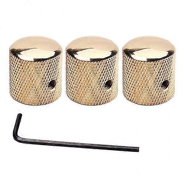 6x3 stk profesjonell gyllen metall gitar tonevolumknapp med hull gitardel 3 Pcs