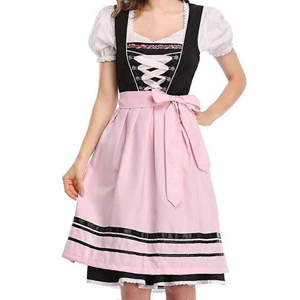 Kvinders tyske dirndl-kjole, traditionelle kostumer til Oktoberfest-karnevalen Green S