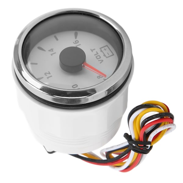 52 mm marin spændingsmåler 8‑16V viser 7 farver baggrundsbelysning IP67 vandtæt voltmeter til båd RV bil 9‑32V Hvid
