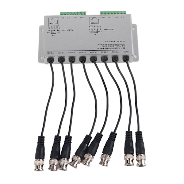 8CH HD BNC Hann til UTP Kabel Transceiver Adapter CCTV Passiv Video Balun for Kamerasystem