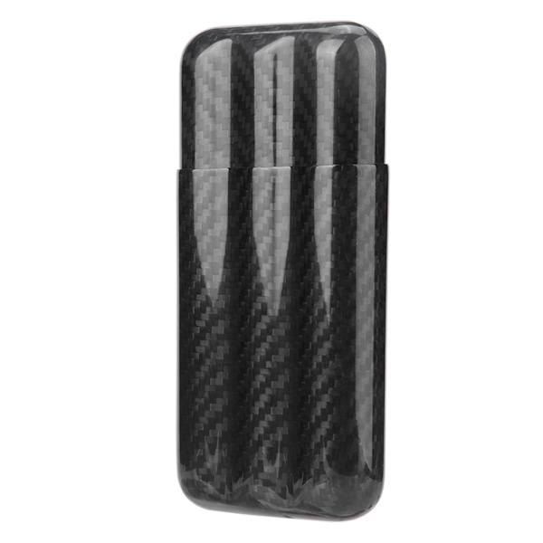 Cigaretui i kulfiber Humidors 3 rør Cigarholder Opbevaringsboks Rejseetui