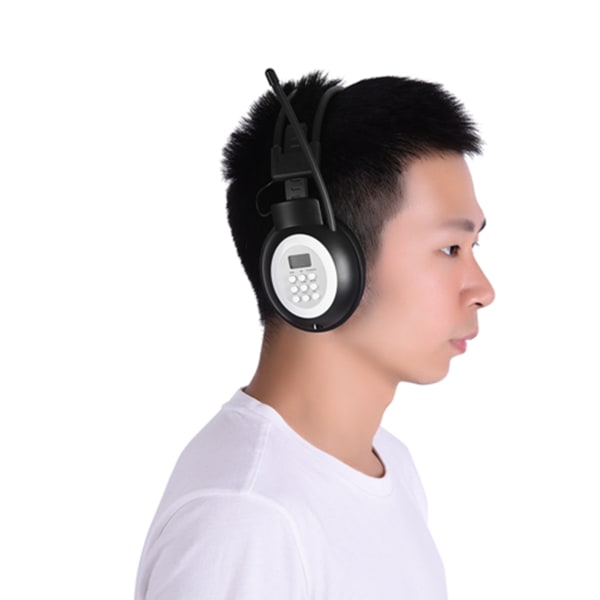 Korvan yli taitettavat langattomat langalliset kuulokkeet melua vaimentavat HiFi-kuulokkeet FM-radio LCD++:lla