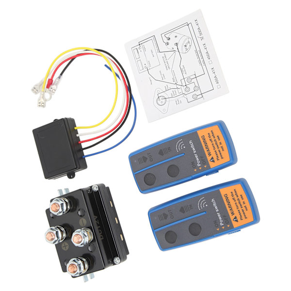 Trådlös Vinsch Fjärrkontroll Kit 500A Vinsch Solenoid Reläkontakt för 8000lbs till 12000lbs ATV UTV Vinsch DC 12V
