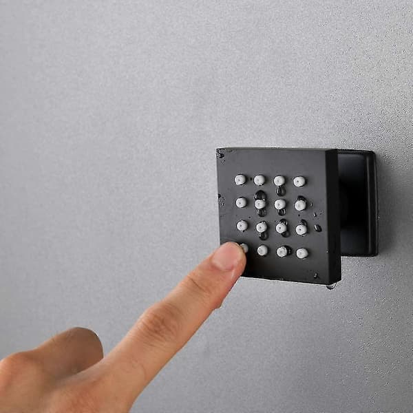 Dusjhode for midje og kropp, massasje, roterbart dusjhode, 7*5,5*6,5 cm (matt svart, 4-pakning) nytt