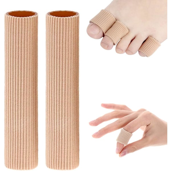 Set med 2 skärbara silikontåskydd, mjuk gel-fingerskyddsrörbandage för att ta bort liktornar, behandla knytar, förhårdnader (för stora tår -15 cm)