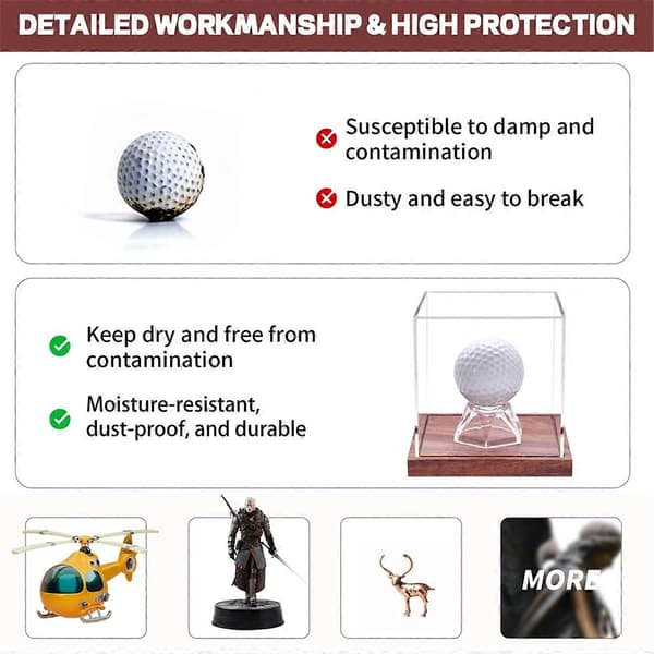 【BEMS】Akryl Golfbold Displayfodral Transparent Kompatibel med opbevaringsboks Displaystativ Transparent