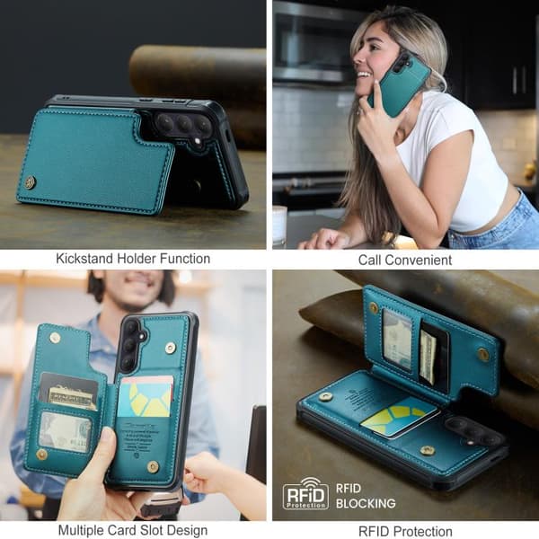 Samsung Galaxy S26 5G Cover med Kortplads RFID Beskyttelse Grön