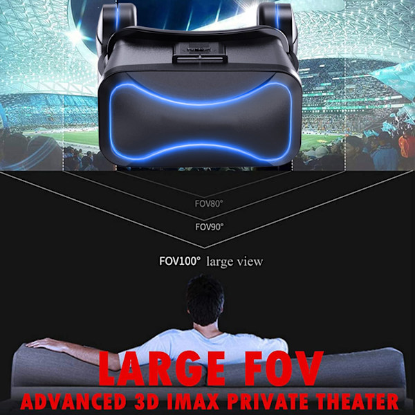 VR-headset med fjärrkontroll 3D-glasögon Virtual Reality-headset för VR-spel och 3D-filmer