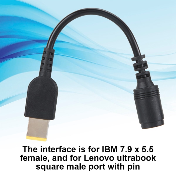 For Lenovo bærbar strømadapter Rund port til firkantet port X240 X1 G405 Conversion Line++