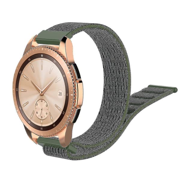 Til Garmin Forerunner 265s / 255s / Venu 2s rem 18mm universel justerbar nylon urrem - orange Grey Army Green