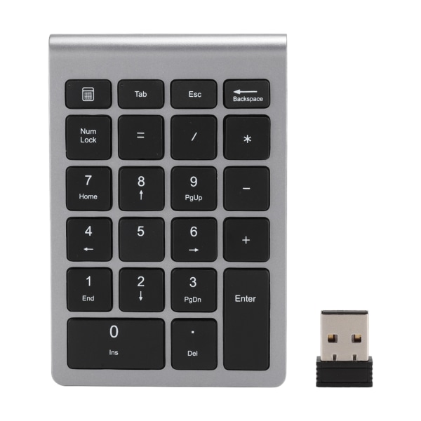 RF304 22 näppäintä Numeronäppäimistö USB 2.4G langaton mininäppäimistö vastaanottimella Raudanharmaa ++