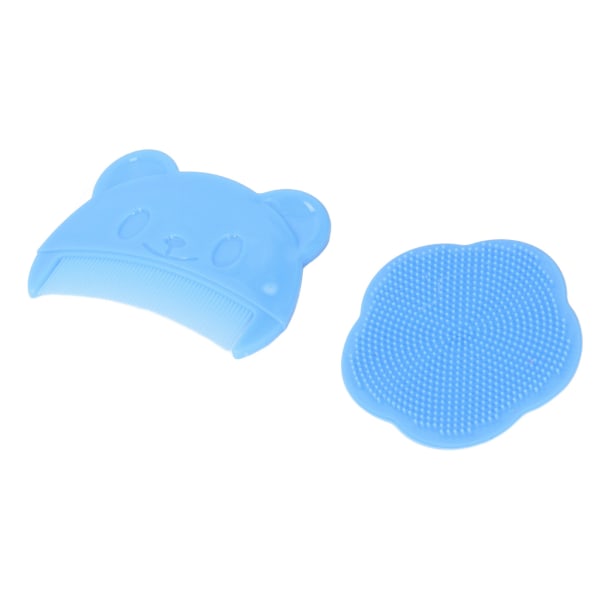 2 kpl Baby päänahan set Pehmeä sensorinen silikonikylpyharja Mukava vastasyntyneiden päänahan kylpytyökalu Sininen