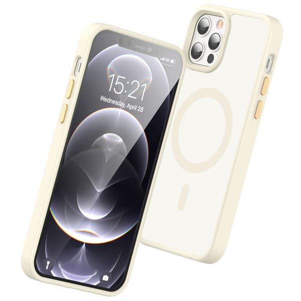 ColorPop Kompatibel med iPhone 12 Pro Max Deksel CH MagSafe Matt Off White 39