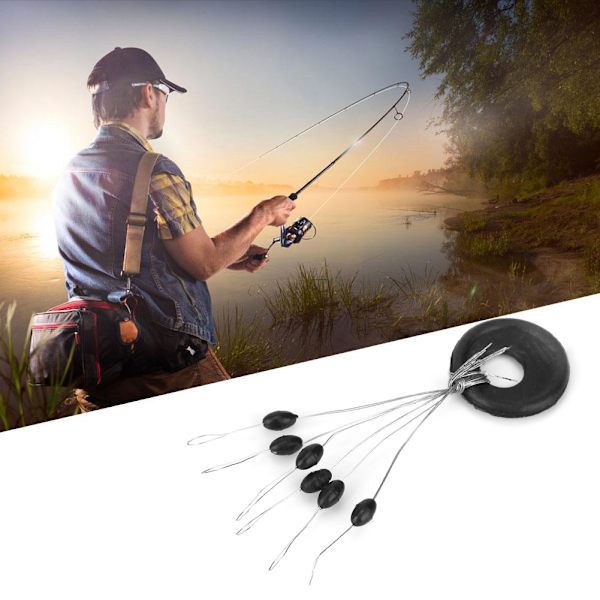 100 st/paket Gummifiskebobber Stopp Float Sinker Cylinder Oval Boj Stopp (Oval)
