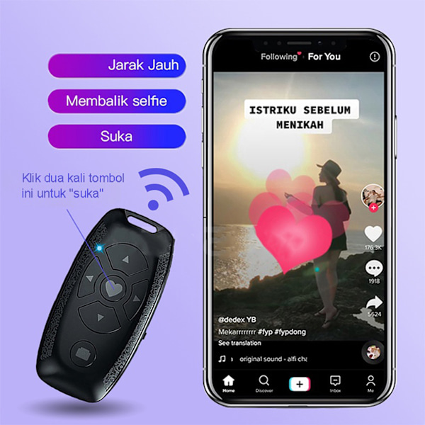 Laddningsbar Fjärrkontroll Tiktok Bluetooth Fjärrkontroll