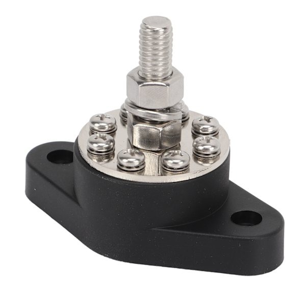 180A DC48V distributionsboltkoblingsstolpe med 8 tilslutningsblokke 3/8in Generelle batterikoblingsbolte til autocampere, både, Sort