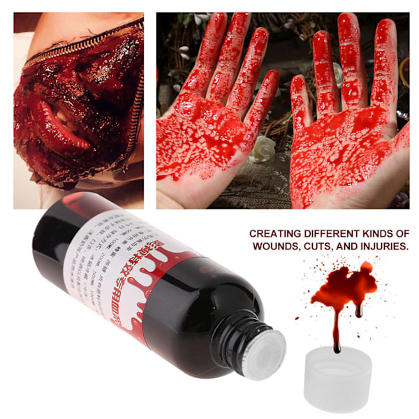 100ml Profesjonelt Falskt Blod Spesielt Halloween Sår Ar Zombie Fancy Sminke Falskt Blod