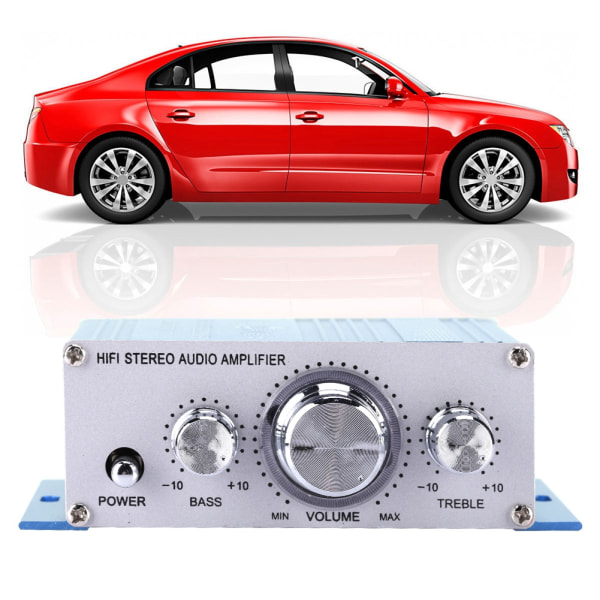 Mini Digital Bil Auto Forstærker Hifi Audio Musik CD DVD MP3 FM afspiller (blå)++
