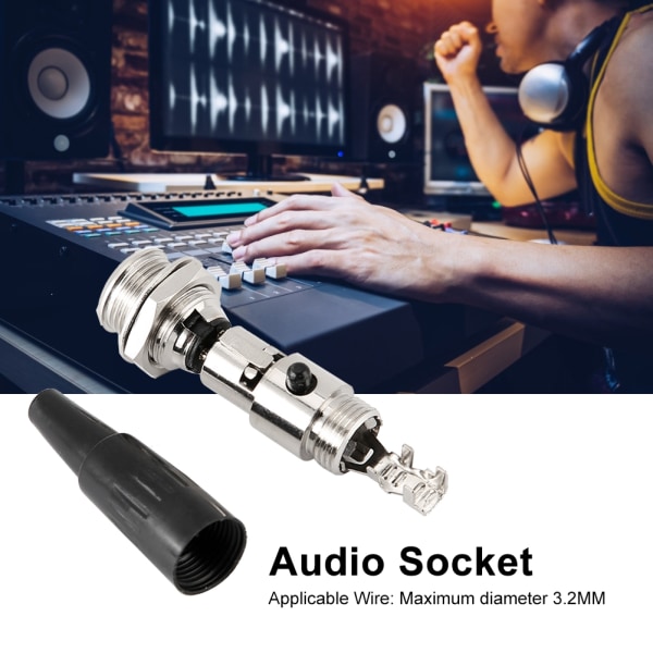 5st 3 kärnor Mini XLR ren kopparkontakt Gör-det-själv-ljudkabeluttag för hörlursuttag//+