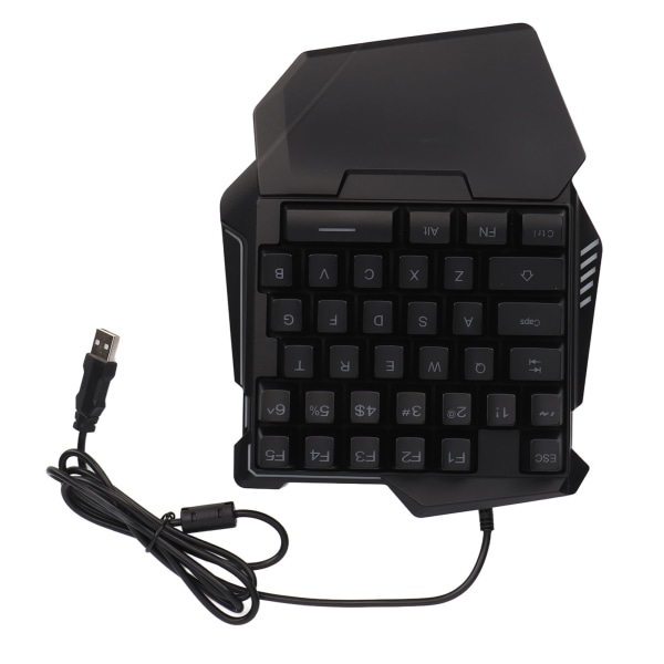 One-handed gaming tastatur 35 taster Farverigt baggrundslys Professionel USB-interface Ergonomisk RGB-tastatur til pc ++