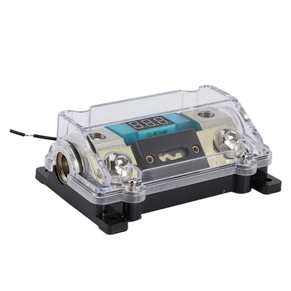 Sikringsholder Distributionsblok 1x0GA Ind 1x4GA Ud Med Digital Spændingsdisplay til Bil Yacht Audio