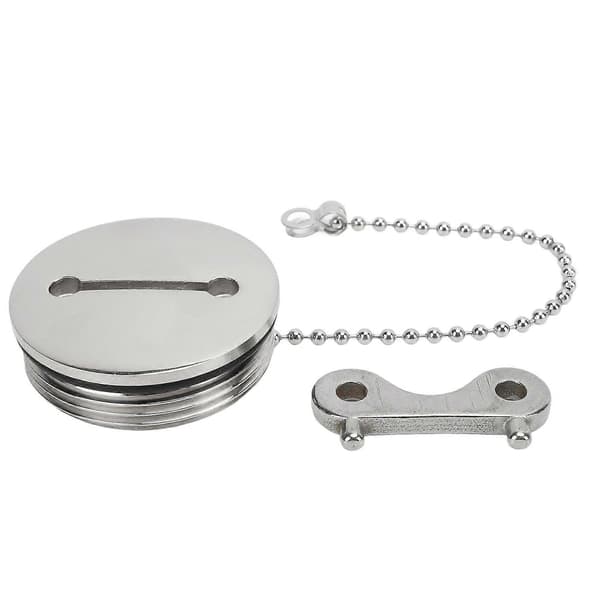 Tommer Båd Brændstoftankdæksel 316 Rustfrit Stål Poleret Dækpåfyldningsdæksel med Nøgle Marine Hardware Kompatibel med Ya