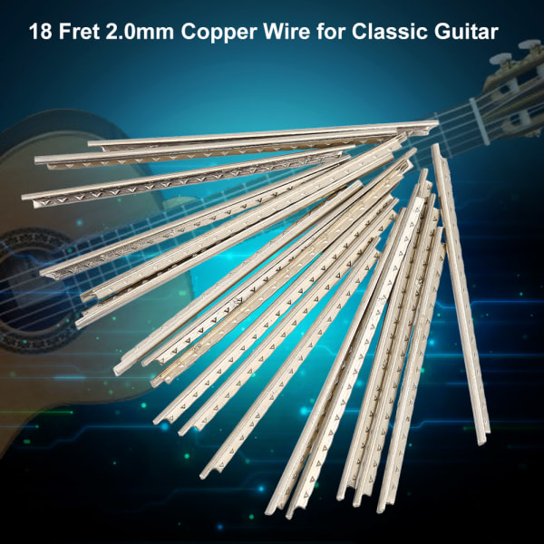 TIMH 18 stk Fret 2,0 mm Cupronickel Wire for klassisk gitartilbehør