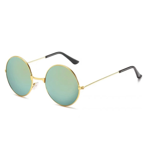 Lennon Style V røde klassiske runde polariserte UV400 solbriller gold film