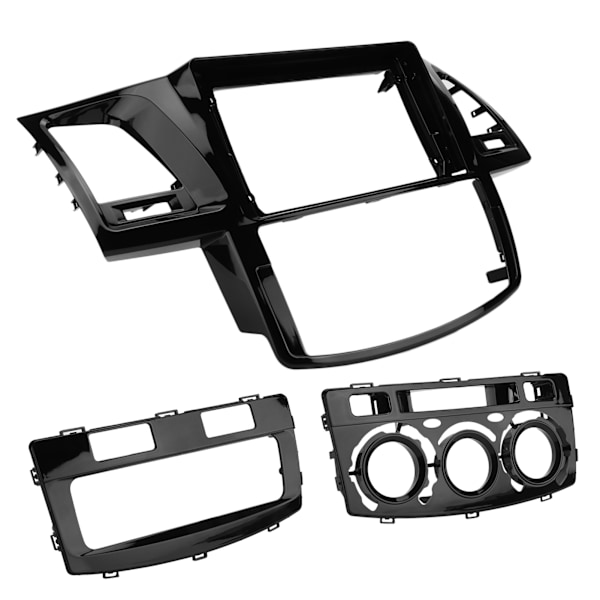 2‑DIN Bilstereo Radio Fascia Svart Audio Panel Bezel Erstatning for Hilux 2009‑2015