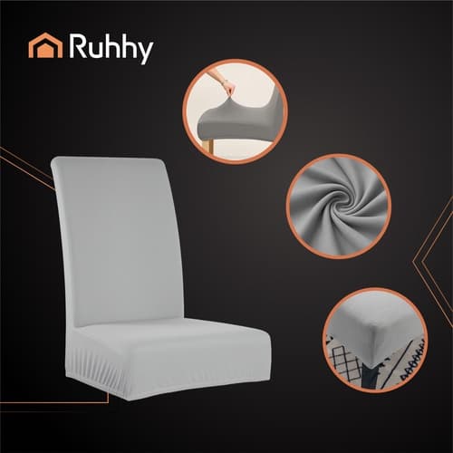 Tuolinpäällinen sametti / Tuolinpäällinen 6 kpl vaaleanharmaa Ljusgrå gray