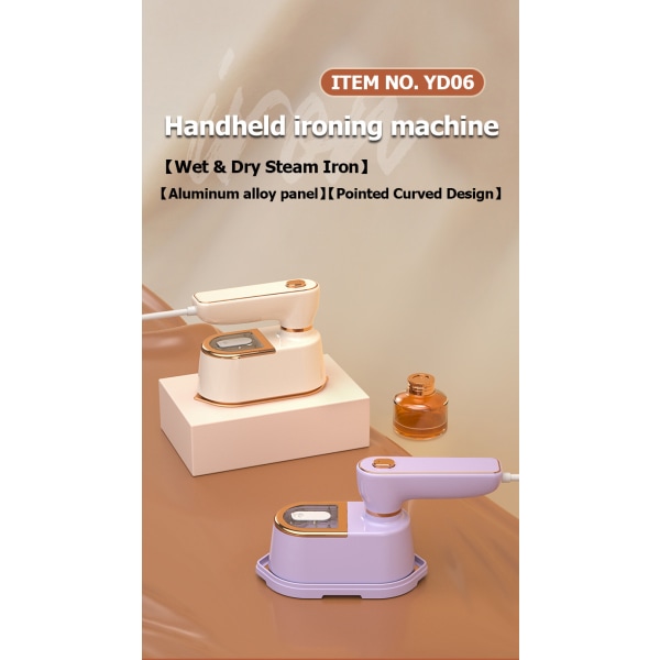 Vikbart elektriskt strykjärn multifunktionell handhållen plaggstrykmaskin bärbar mini-strykverktyg för hemresor amerikansk standard lila