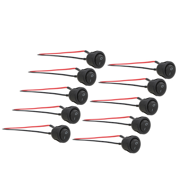 10 ST Vippströmbrytare 2Pin 250V/6A 125V/10A Universal för bilar Båtar Hushållsapparater