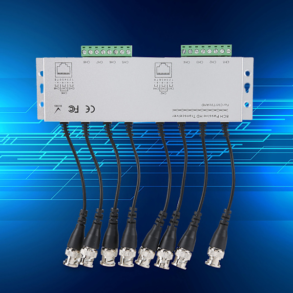8CH HD BNC Hann til UTP Kabel Transceiver Adapter CCTV Passiv Video Balun for Kamerasystem