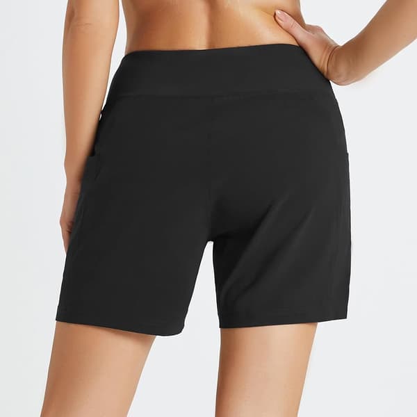 Women's Swim Shorts, High isted Tummy Control Swim Trunks with Pockets, Quick Dry M