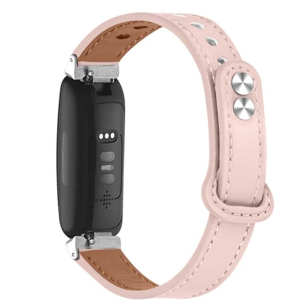 Fitbit Inspire 2 / Ace 2 urrem i koskind med sølvfarvet stik - Lyserød Pink pink