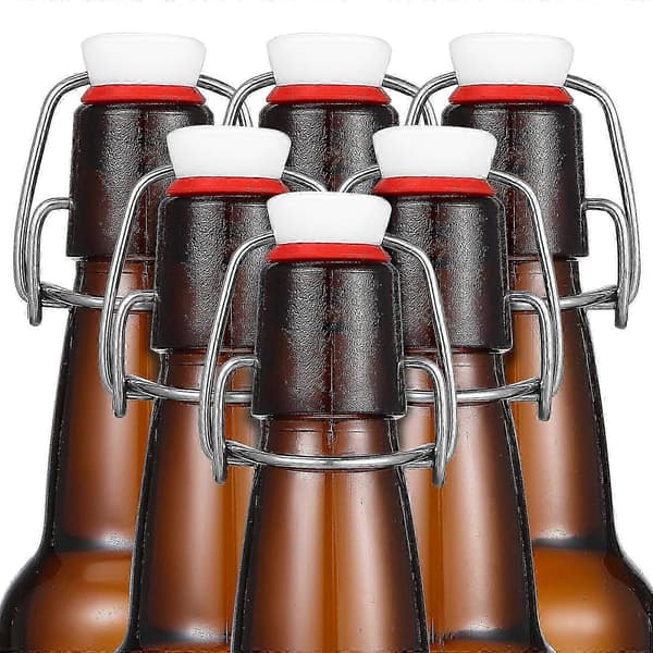 12 st. flip-style reservkorkar med tätning av silikonpackningar Kompatibel med glasflaskor, Bear Bottles