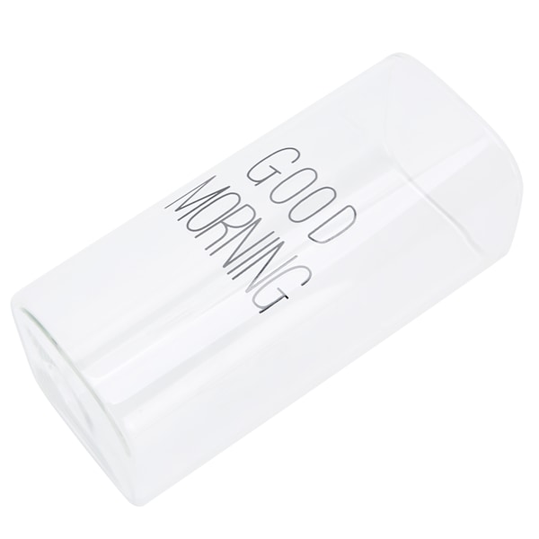 Innovativ Transparent Glas Kaffeekop Te Drikkeglas 400ml - Sort Etiket