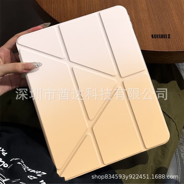 【BEMS】Case Compatible with iPad 2020 10.2\" 3 Y Fold Grey Edge JJ0369 Orange White Foldable Horizontal Vertical Screen