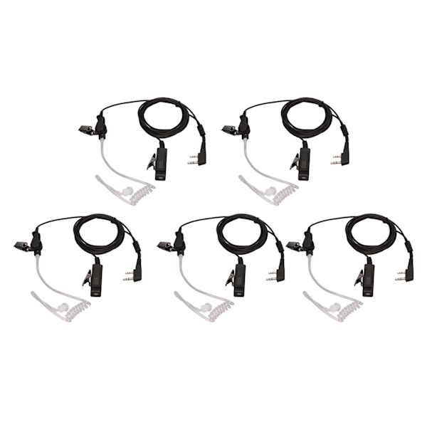 Walkie Talkie-öronsnäcka K-huvud 2-stifts brusreducerande radioöronsnäcka med mikrofon för BF 888S BF 777S BF 666S BF UV5R 5-pack