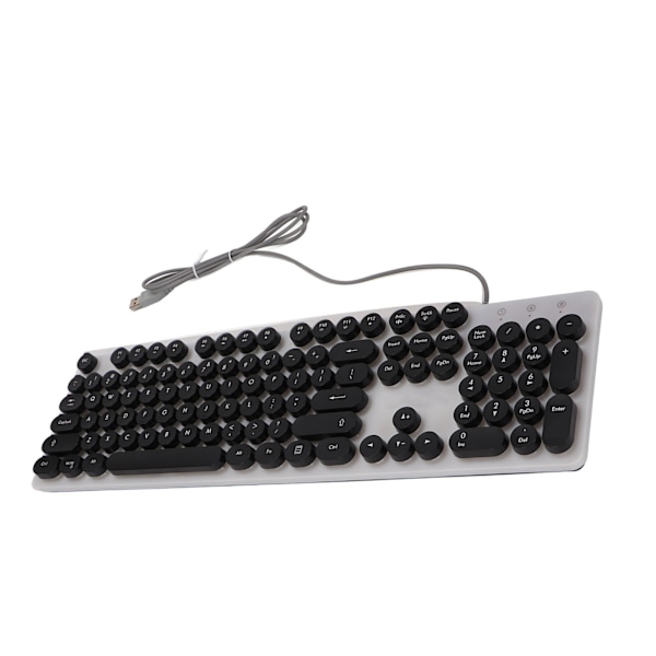 Mekanisk Gaming Tastatur RBG Bakgrunnsbelyst USB 104 Taster Kablet Retro Punk Datamaskintastatur for Laptop Svart