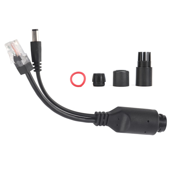 24V Vedenkestävä IP-kamera Power over Ethernet -sovitin POE-kaapelijakaja Injektori Musta