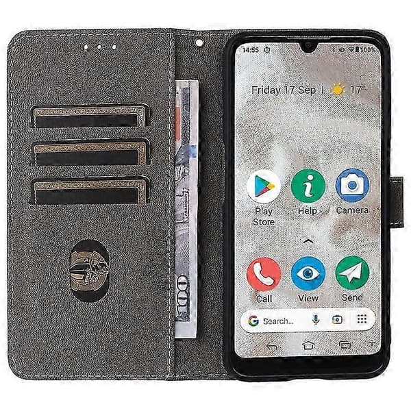 Doro 8100 / 8200 Plånboksfodral med Stativ RFID-skydd PU-läder Telefonfodral & Rem Brown