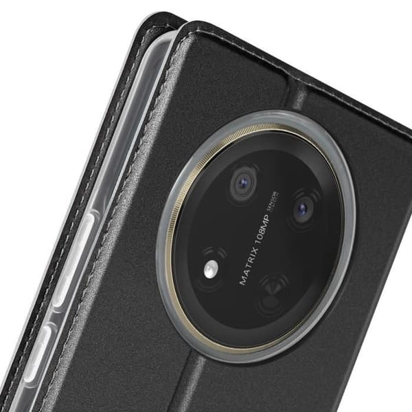 【BEMS】Etui kompatibelt med Honor Magic 7 Lite Satinfinish Kortholder Videostativ Dux Ducis Sort Svart
